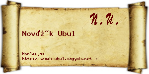 Novák Ubul névjegykártya